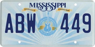 MS license plate ABW449