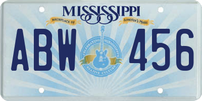 MS license plate ABW456
