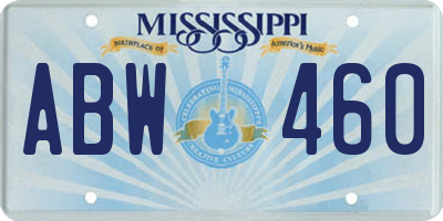 MS license plate ABW460