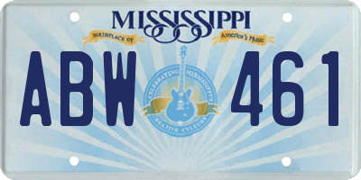MS license plate ABW461