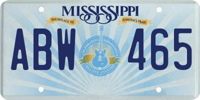 MS license plate ABW465
