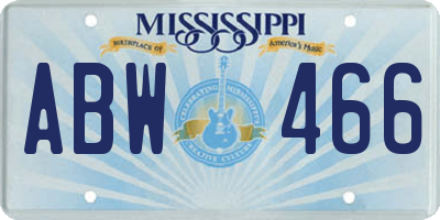 MS license plate ABW466