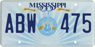 MS license plate ABW475