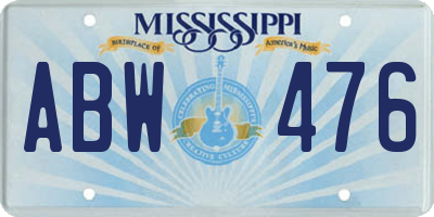 MS license plate ABW476