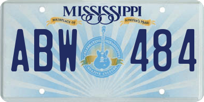 MS license plate ABW484