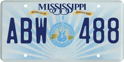 MS license plate ABW488
