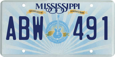MS license plate ABW491