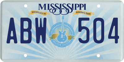 MS license plate ABW504