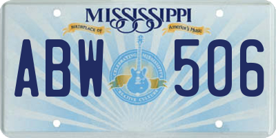 MS license plate ABW506
