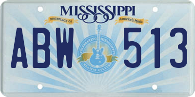 MS license plate ABW513