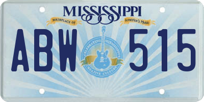 MS license plate ABW515