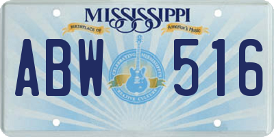 MS license plate ABW516