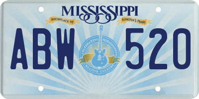 MS license plate ABW520