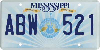 MS license plate ABW521