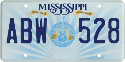MS license plate ABW528