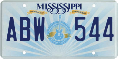 MS license plate ABW544