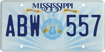 MS license plate ABW557