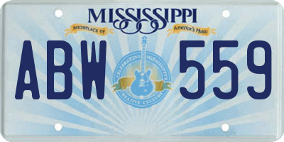 MS license plate ABW559