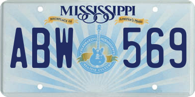 MS license plate ABW569