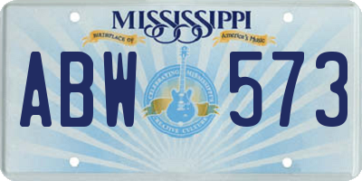 MS license plate ABW573