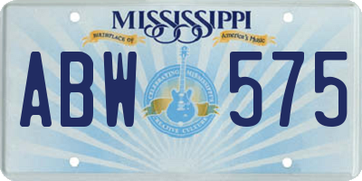 MS license plate ABW575