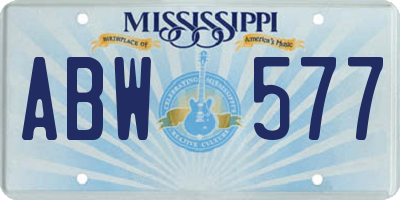 MS license plate ABW577