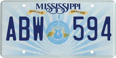 MS license plate ABW594