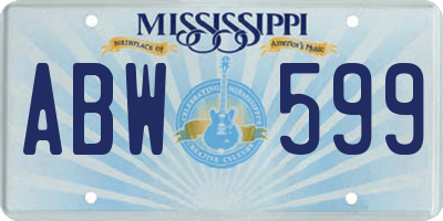 MS license plate ABW599