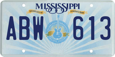 MS license plate ABW613
