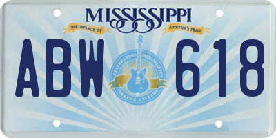 MS license plate ABW618