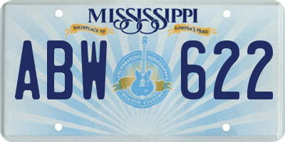 MS license plate ABW622