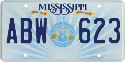 MS license plate ABW623