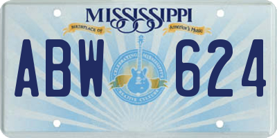 MS license plate ABW624