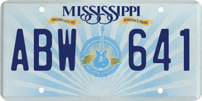 MS license plate ABW641