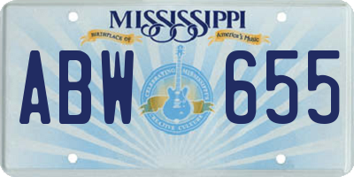 MS license plate ABW655