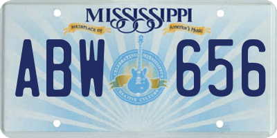 MS license plate ABW656