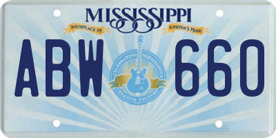 MS license plate ABW660