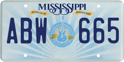 MS license plate ABW665