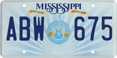 MS license plate ABW675