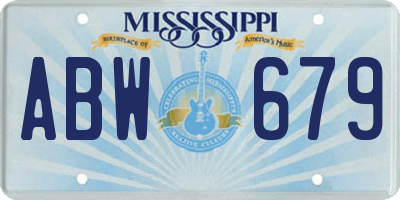 MS license plate ABW679