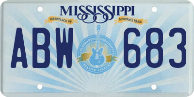 MS license plate ABW683