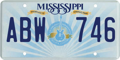 MS license plate ABW746
