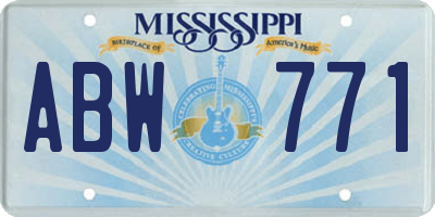 MS license plate ABW771