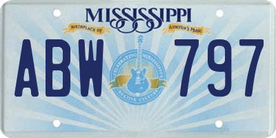 MS license plate ABW797