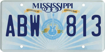 MS license plate ABW813