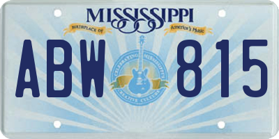 MS license plate ABW815