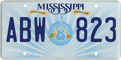 MS license plate ABW823
