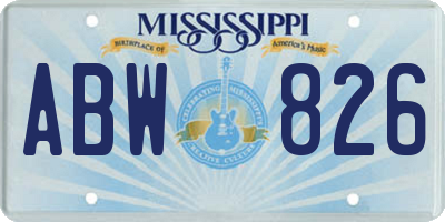 MS license plate ABW826