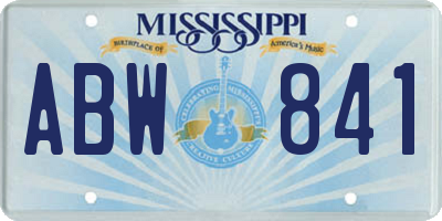 MS license plate ABW841