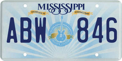 MS license plate ABW846